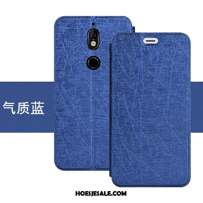 Nokia 7 Hoesje Hoes Blauw Folio Leren Etui Kleur Sale