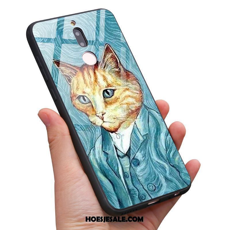 Nokia 7 Hoesje Mobiele Telefoon Gehard Glas Olieverfschilderij Hoge Blauw Sale