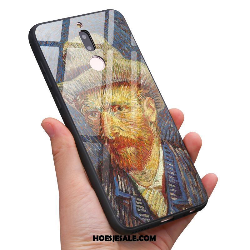 Nokia 7 Hoesje Mobiele Telefoon Gehard Glas Olieverfschilderij Hoge Blauw Sale