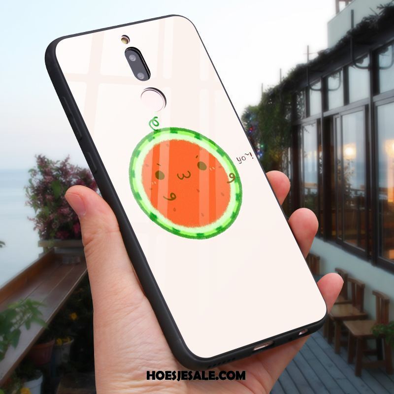 Nokia 7 Hoesje Zacht Eenvoudige All Inclusive Gehard Glas Rood Goedkoop