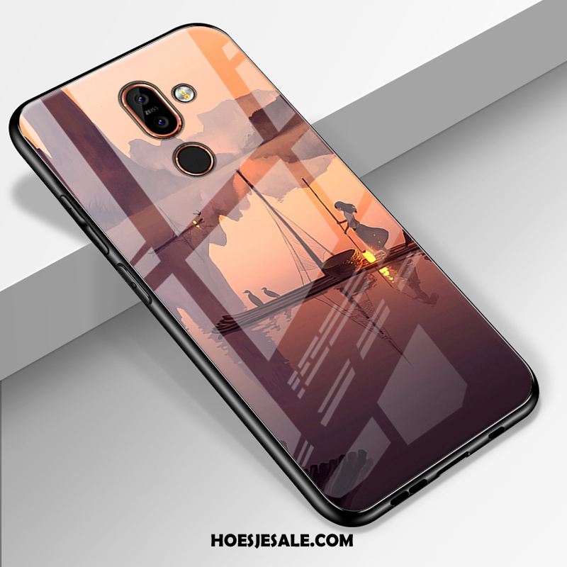 Nokia 7 Plus Hoesje Glas Bescherming Roze Mobiele Telefoon Pas Goedkoop