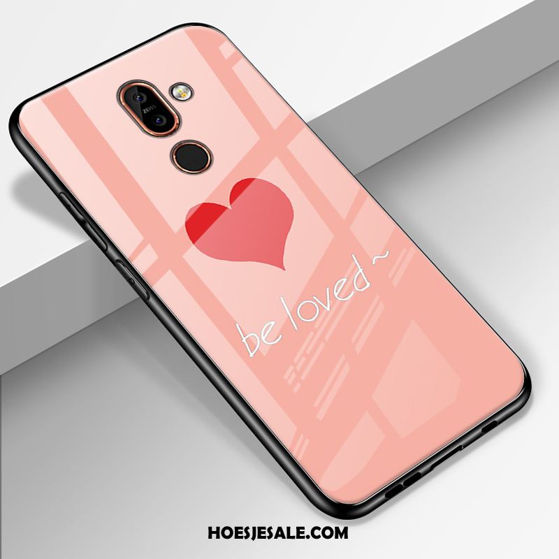 Nokia 7 Plus Hoesje Glas Bescherming Roze Mobiele Telefoon Pas Goedkoop