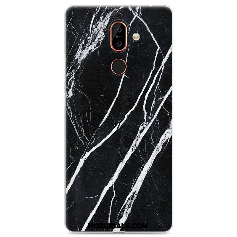 Nokia 7 Plus Hoesje Persoonlijk Hout Bescherming Blauw Scheppend Sale