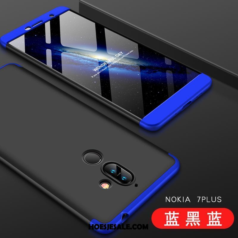 Nokia 7 Plus Hoesje Trend All Inclusive Blauw Schrobben Persoonlijk Korting