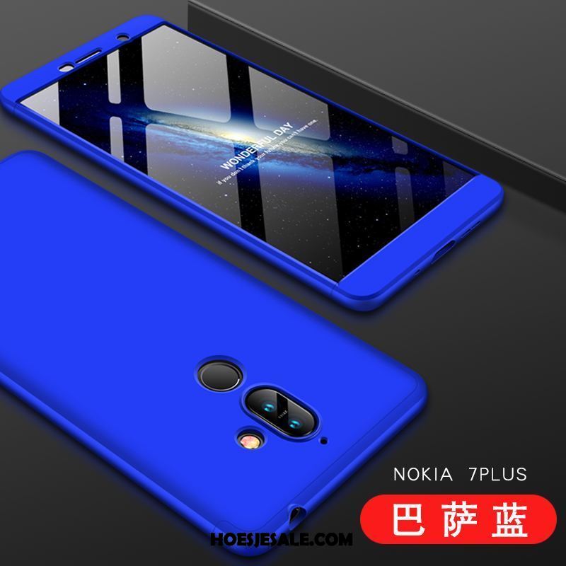 Nokia 7 Plus Hoesje Trend All Inclusive Blauw Schrobben Persoonlijk Korting