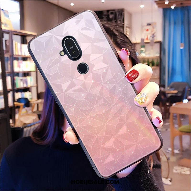 Nokia 8.1 Hoesje Hoes Patroon Mooie Mobiele Telefoon Ruit Goedkoop