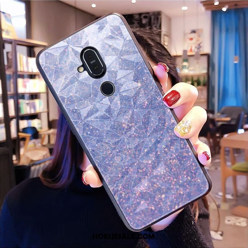 Nokia 8.1 Hoesje Hoes Patroon Mooie Mobiele Telefoon Ruit Goedkoop