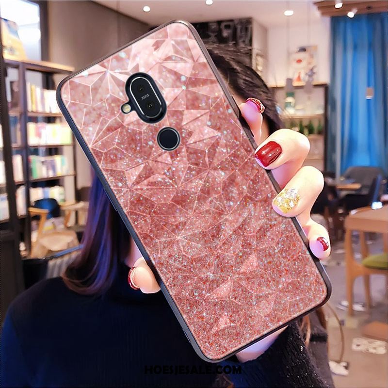 Nokia 8.1 Hoesje Hoes Patroon Mooie Mobiele Telefoon Ruit Goedkoop