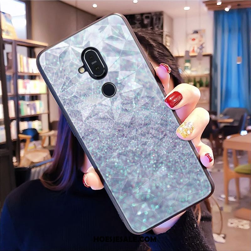 Nokia 8.1 Hoesje Hoes Patroon Mooie Mobiele Telefoon Ruit Goedkoop