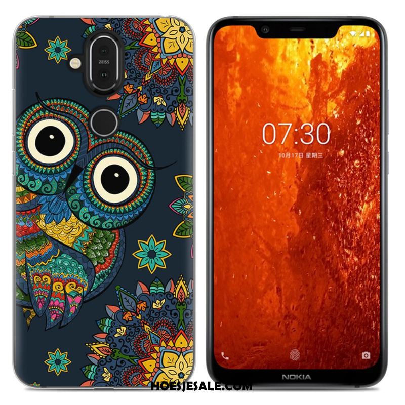 Nokia 8.1 Hoesje Purper Eenvoudige Anti-fall Zacht All Inclusive Kopen