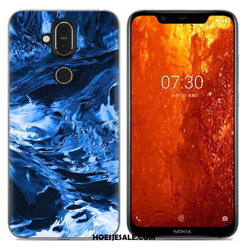 Nokia 8.1 Hoesje Purper Eenvoudige Anti-fall Zacht All Inclusive Kopen