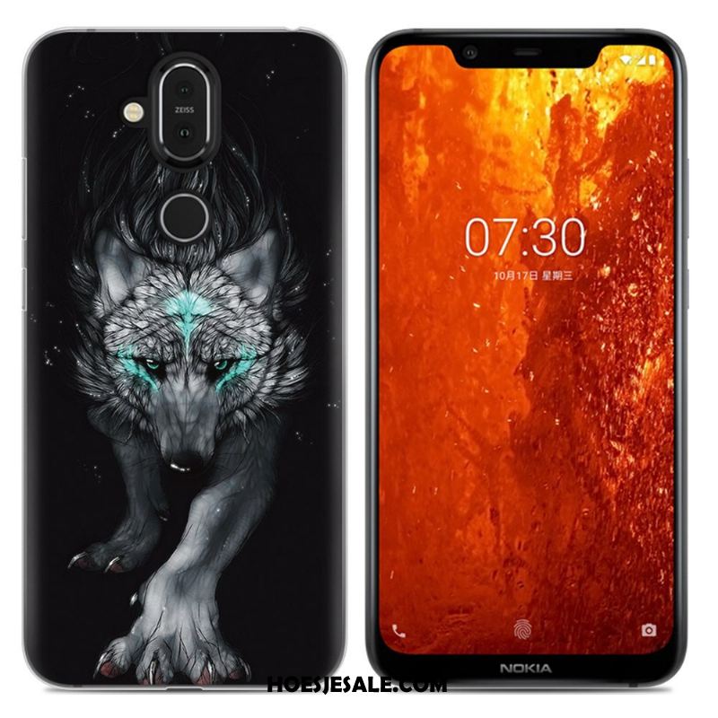 Nokia 8.1 Hoesje Purper Eenvoudige Anti-fall Zacht All Inclusive Kopen