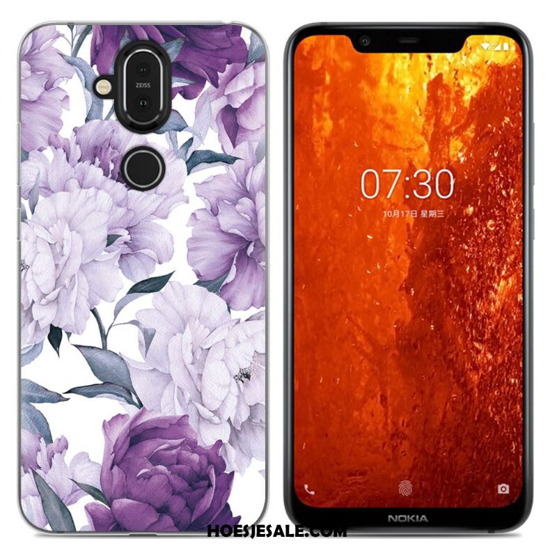 Nokia 8.1 Hoesje Purper Eenvoudige Anti-fall Zacht All Inclusive Kopen