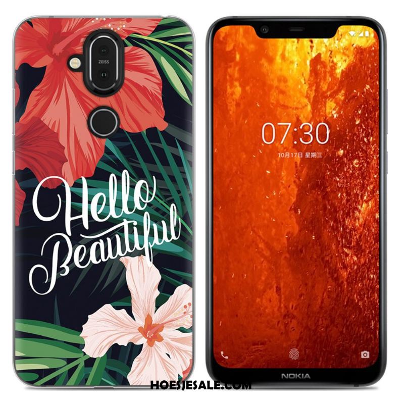 Nokia 8.1 Hoesje Purper Eenvoudige Anti-fall Zacht All Inclusive Kopen