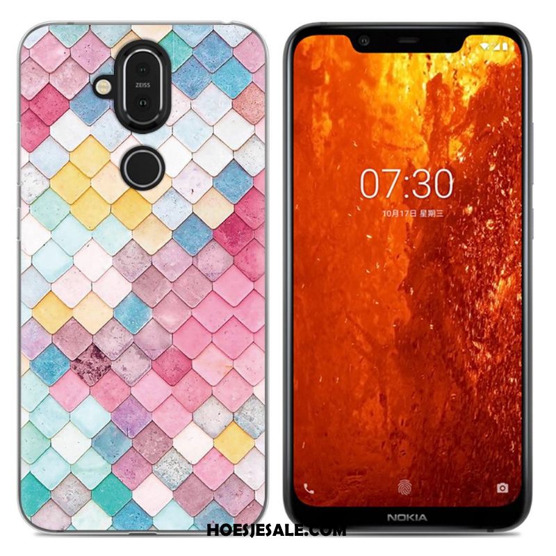 Nokia 8.1 Hoesje Purper Eenvoudige Anti-fall Zacht All Inclusive Kopen