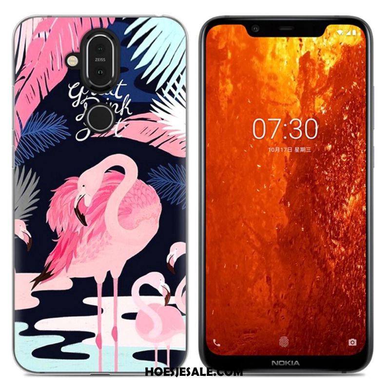 Nokia 8.1 Hoesje Purper Eenvoudige Anti-fall Zacht All Inclusive Kopen