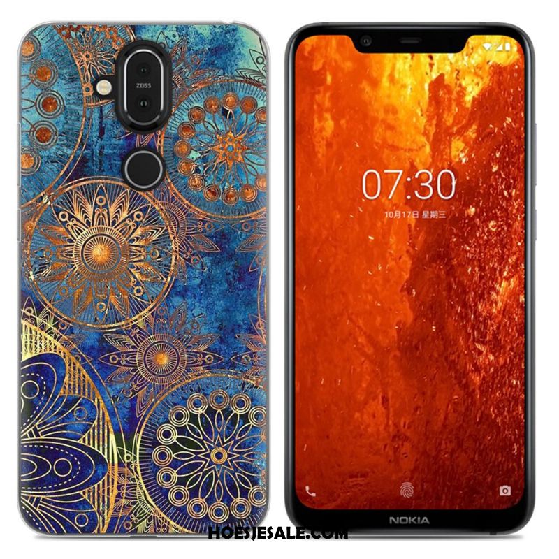 Nokia 8.1 Hoesje Purper Eenvoudige Anti-fall Zacht All Inclusive Kopen