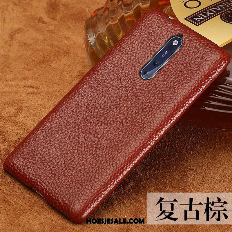 Nokia 8 Hoesje Dun Trendy Merk Anti-fall Leren Etui Pas Kopen