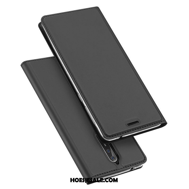 Nokia 8 Hoesje Leren Etui Anti-fall Hoes Bedrijf Folio Sale