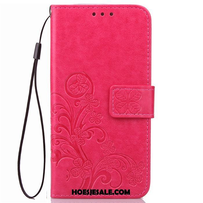 Nokia 8 Hoesje Leren Etui Bescherming Folio Rood Hoes Online