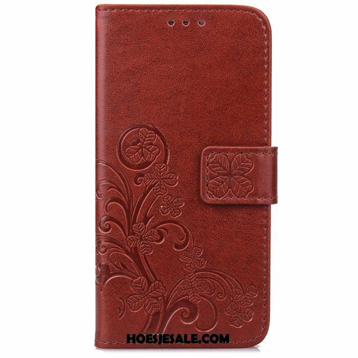 Nokia 8 Hoesje Leren Etui Bescherming Folio Rood Hoes Online