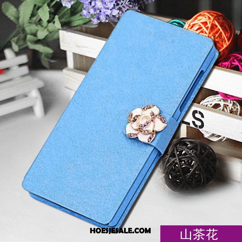 Nokia 8 Hoesje Leren Etui Blauw Mobiele Telefoon Folio Hoes Kopen