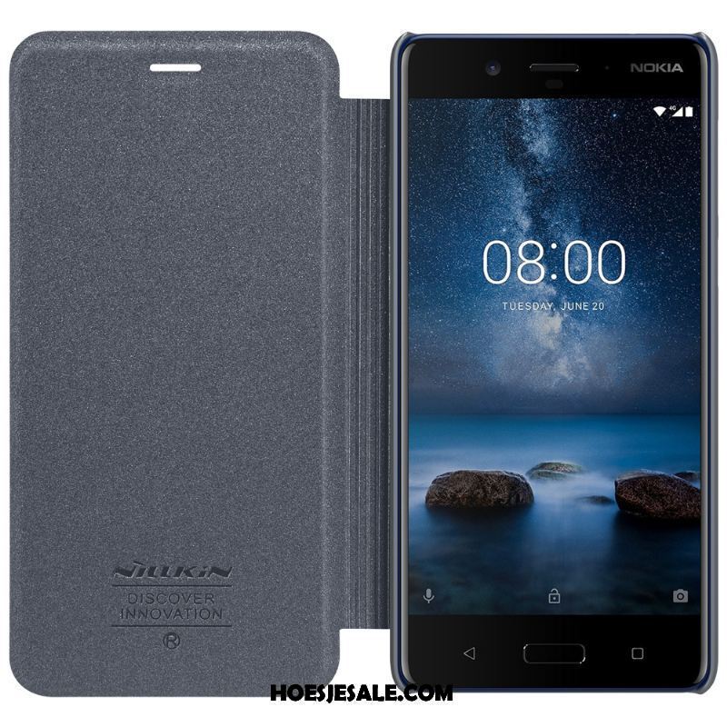 Nokia 8 Hoesje Mobiele Telefoon Leren Etui Winterslaap Ster Goud Online