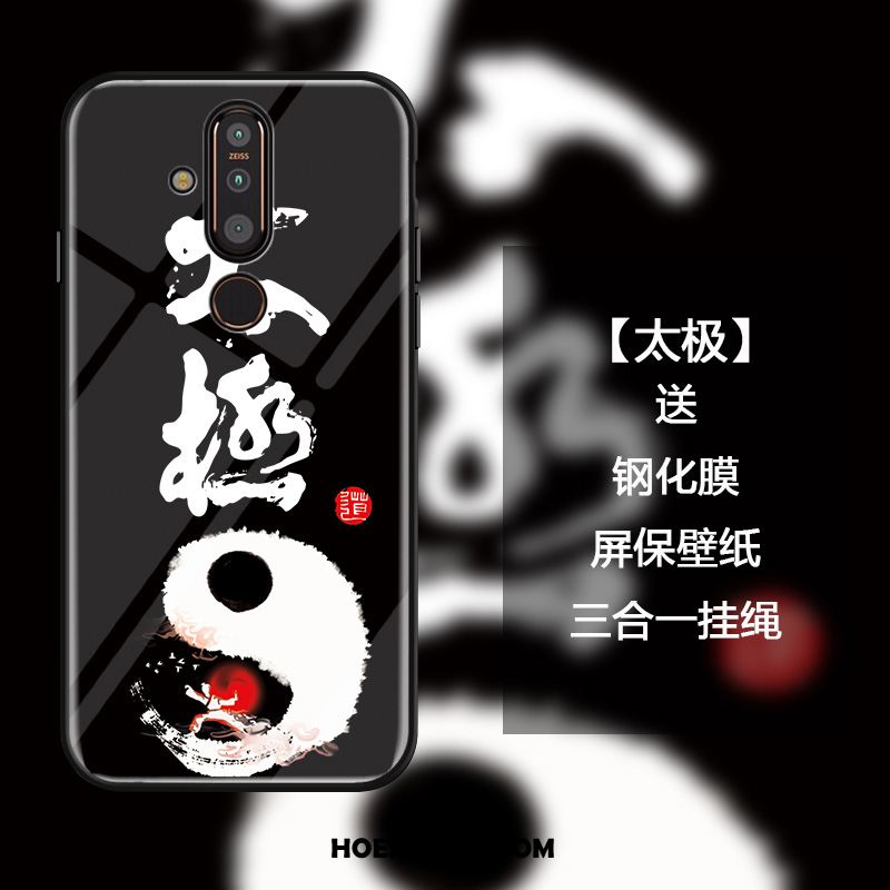 Nokia 9 Pureview Hoesje Mobiele Telefoon Glas Chinese Stijl Zwart All Inclusive Goedkoop