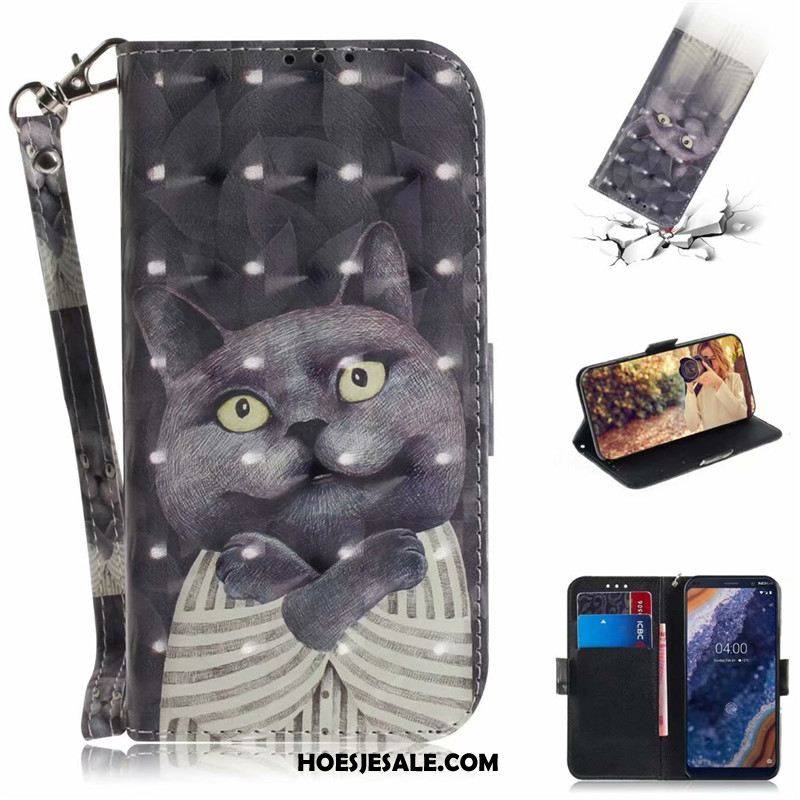 Nokia 9 Pureview Hoesje Portemonnee Folio Kaart Hoes Roze Winkel