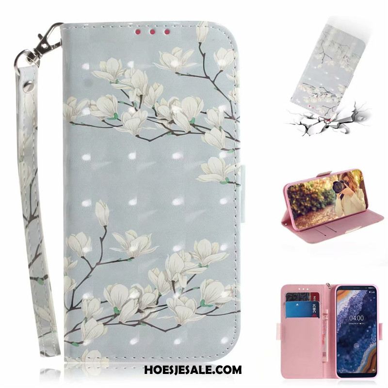 Nokia 9 Pureview Hoesje Portemonnee Folio Kaart Hoes Roze Winkel