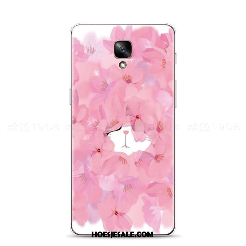 Oneplus 3 Hoesje Roze Kunst Kat Blauw Mini Kopen