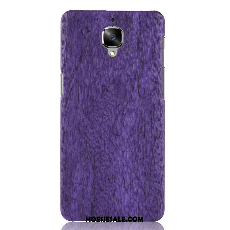 Oneplus 3t Hoesje Scheppend Anti-fall Hard Purper Houtnerf Kopen