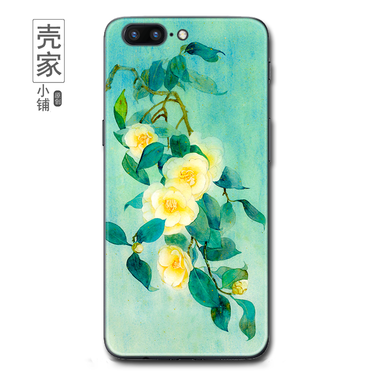 Oneplus 5 Hoesje Groen Vers Bloemen Anti-fall Eenvoudige Sale