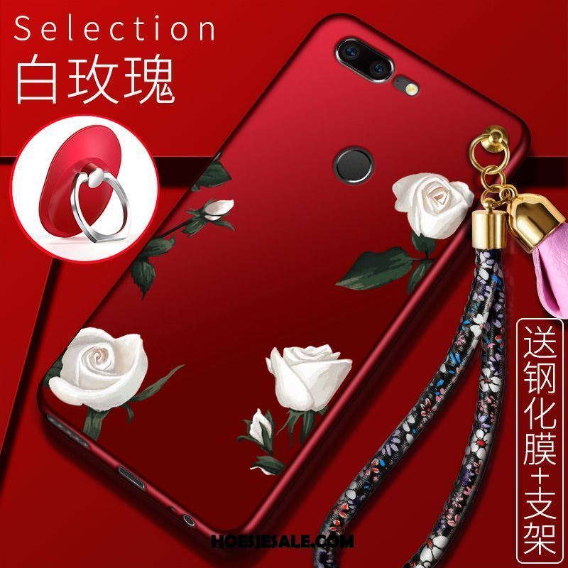 Oneplus 5t Hoesje Anti-fall All Inclusive Scheppend Bloemen Rood Kopen