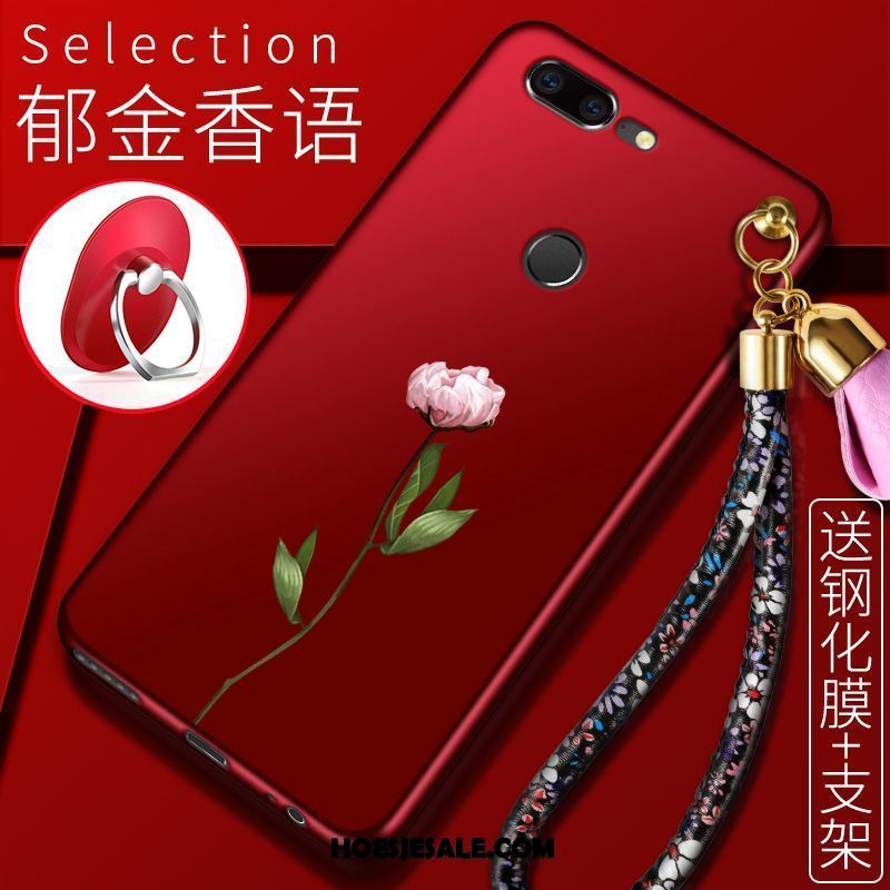 Oneplus 5t Hoesje Anti-fall All Inclusive Scheppend Bloemen Rood Kopen