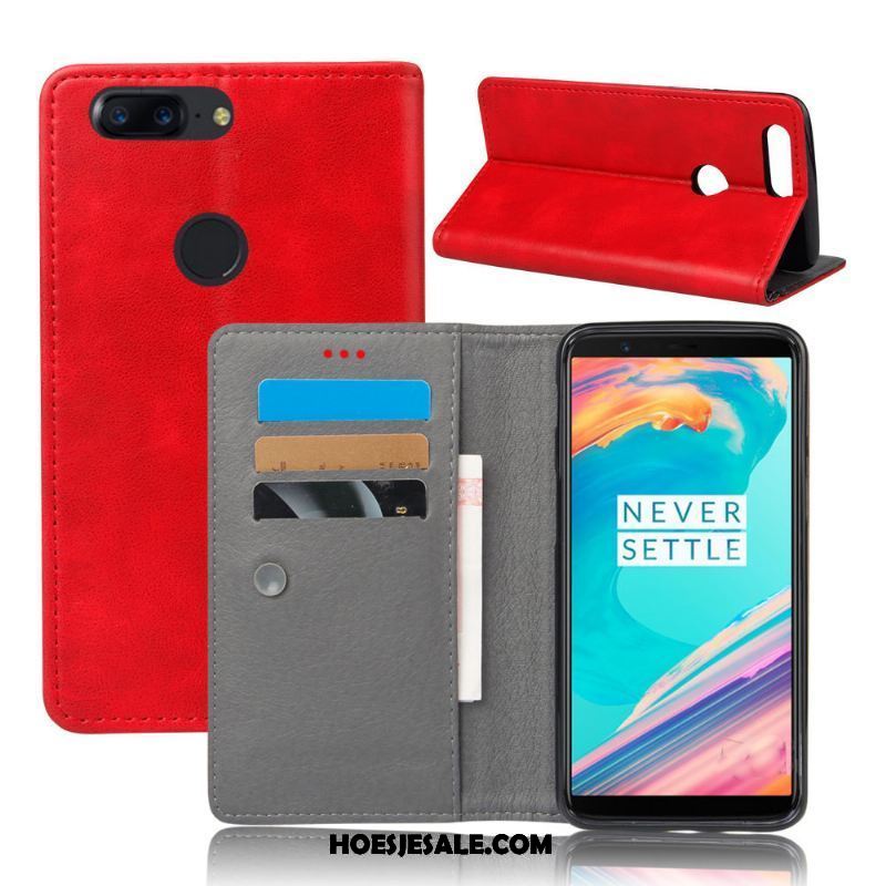 Oneplus 5t Hoesje Bedrijf Folio Vintage Mobiele Telefoon Hoes Kopen