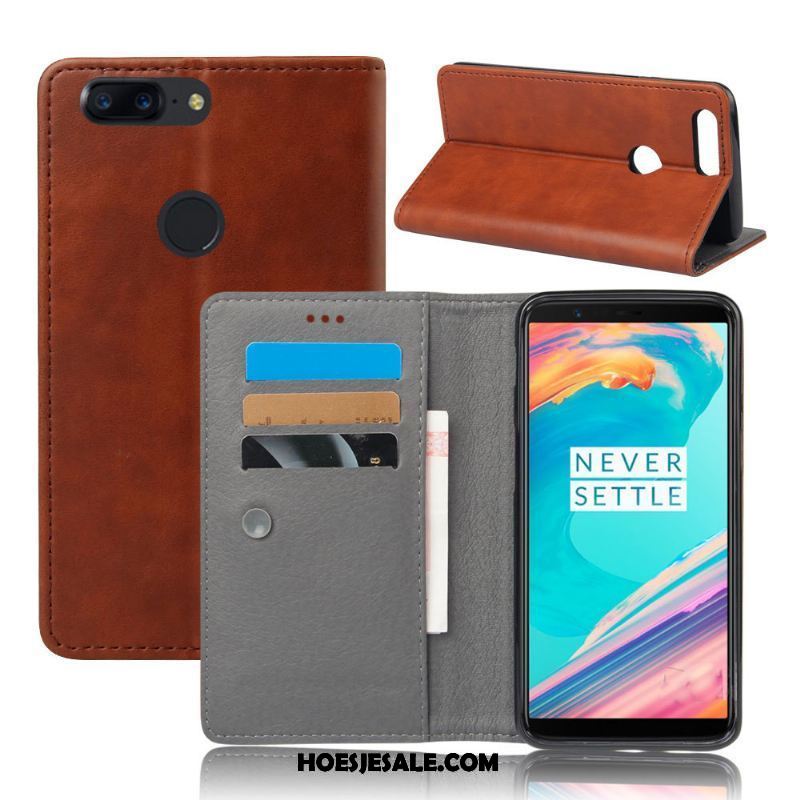 Oneplus 5t Hoesje Bedrijf Folio Vintage Mobiele Telefoon Hoes Kopen