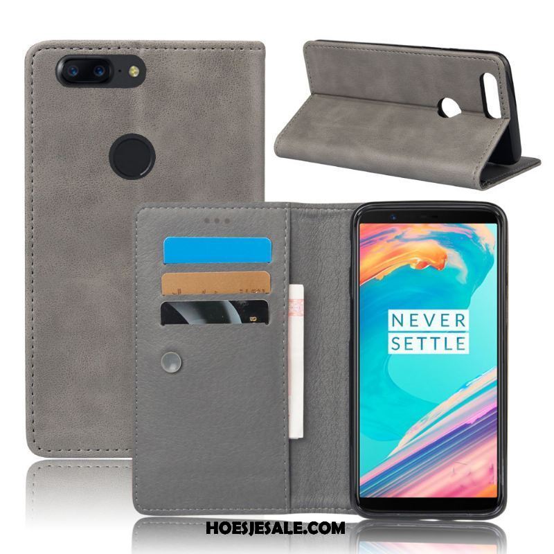 Oneplus 5t Hoesje Bedrijf Folio Vintage Mobiele Telefoon Hoes Kopen