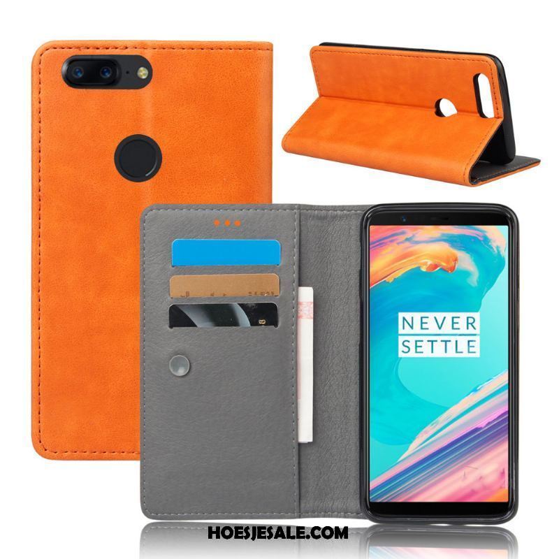 Oneplus 5t Hoesje Bedrijf Folio Vintage Mobiele Telefoon Hoes Kopen