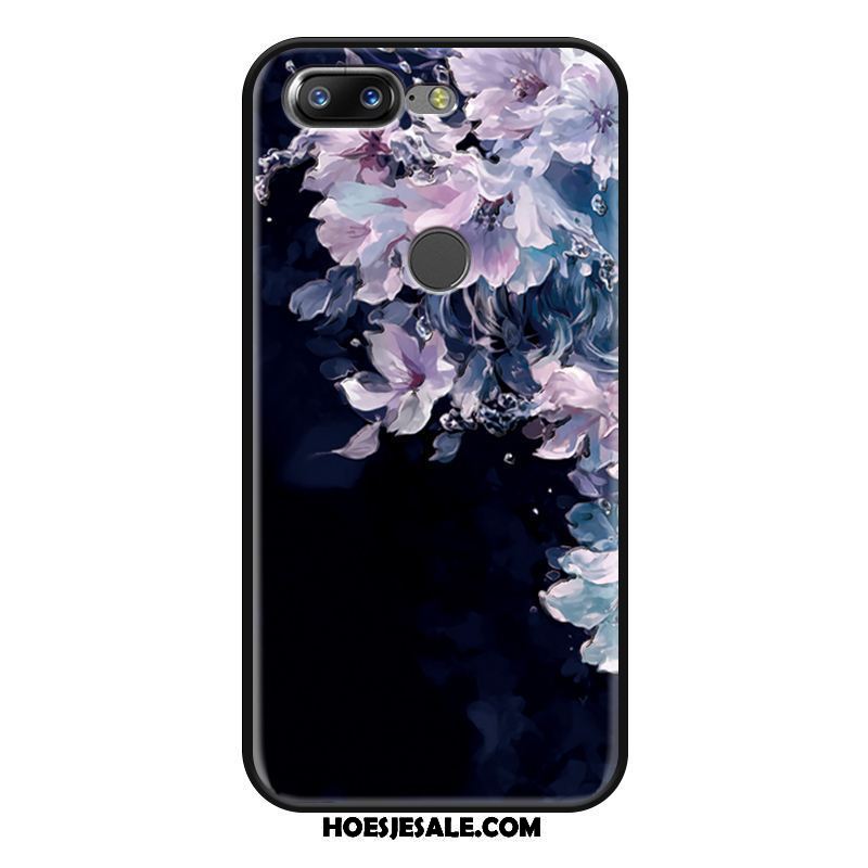 Oneplus 5t Hoesje Bloemen Blauw Reliëf Hoes Mobiele Telefoon Sale