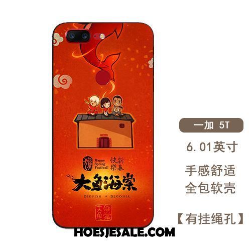 Oneplus 5t Hoesje Oranje Persoonlijk Chinese Stijl Mobiele Telefoon Anti-fall Goedkoop
