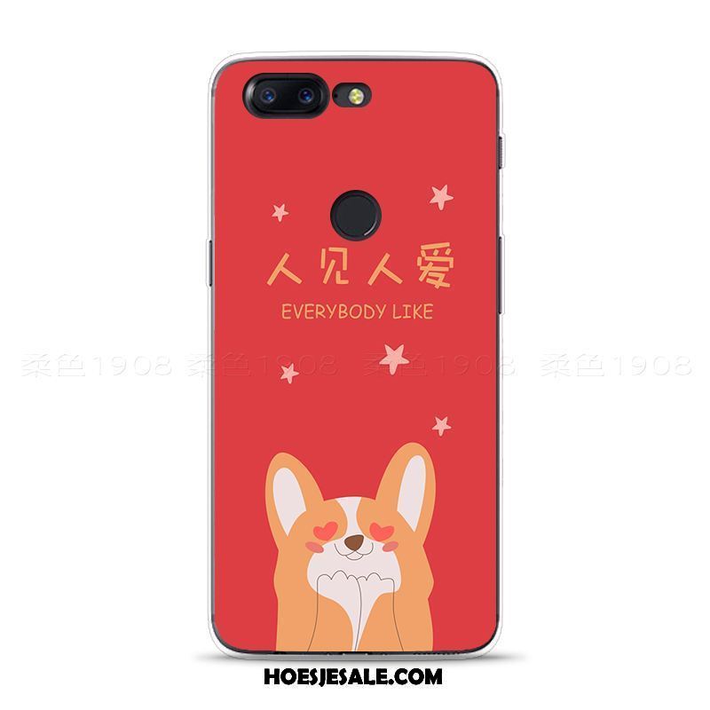 Oneplus 5t Hoesje Vreugdevol Hond Rood Chinese Stijl Zacht Goedkoop