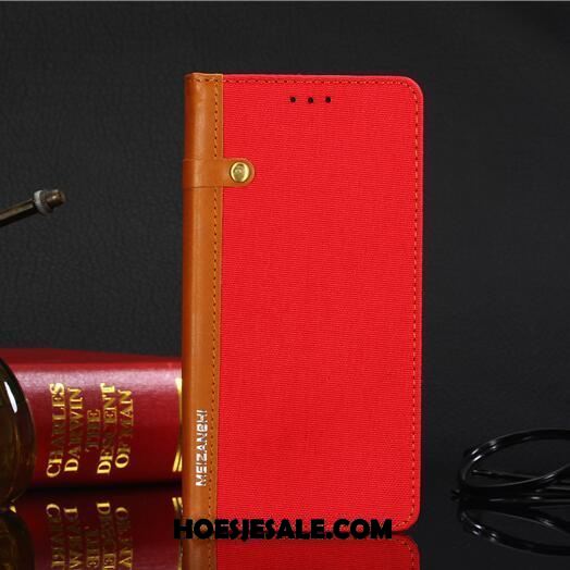 Oneplus 6 Hoesje Anti-fall Bescherming Folio Denim Grijs Korting