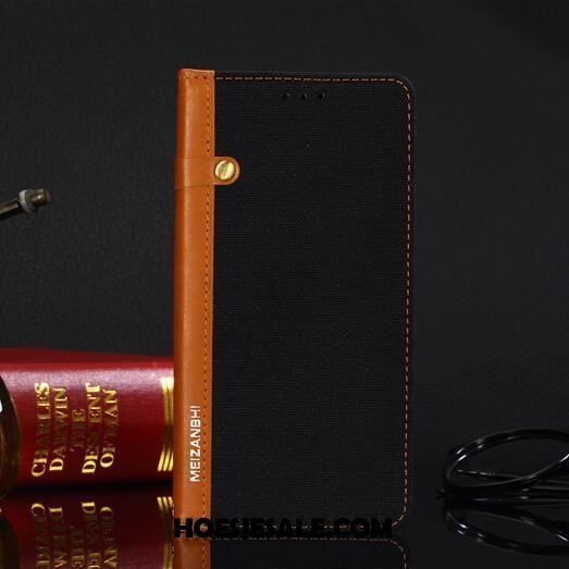 Oneplus 6 Hoesje Anti-fall Bescherming Folio Denim Grijs Korting