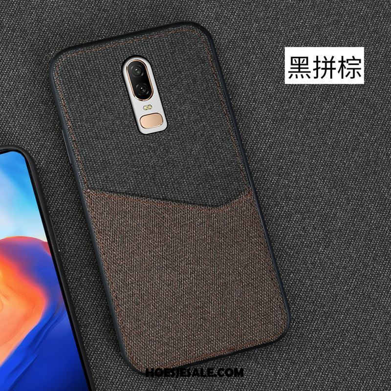 Oneplus 6 Hoesje Leren Etui Scheppend Mobiele Telefoon All Inclusive Anti-fall Kopen