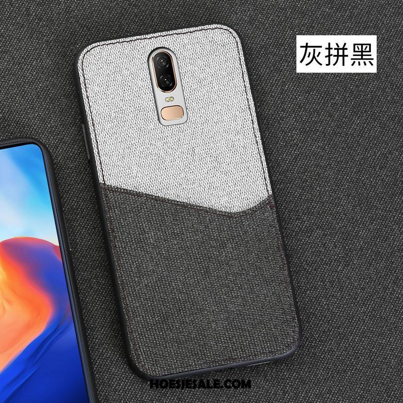 Oneplus 6 Hoesje Leren Etui Scheppend Mobiele Telefoon All Inclusive Anti-fall Kopen