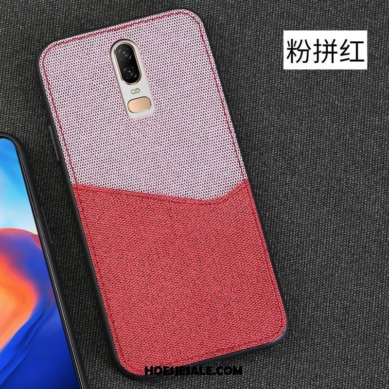 Oneplus 6 Hoesje Leren Etui Scheppend Mobiele Telefoon All Inclusive Anti-fall Kopen