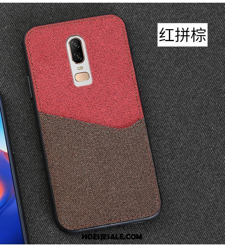 Oneplus 6 Hoesje Leren Etui Scheppend Mobiele Telefoon All Inclusive Anti-fall Kopen