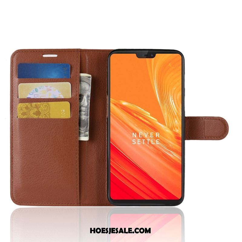 Oneplus 6 Hoesje Siliconen Hoes Mobiele Telefoon Leren Etui Anti-fall Sale