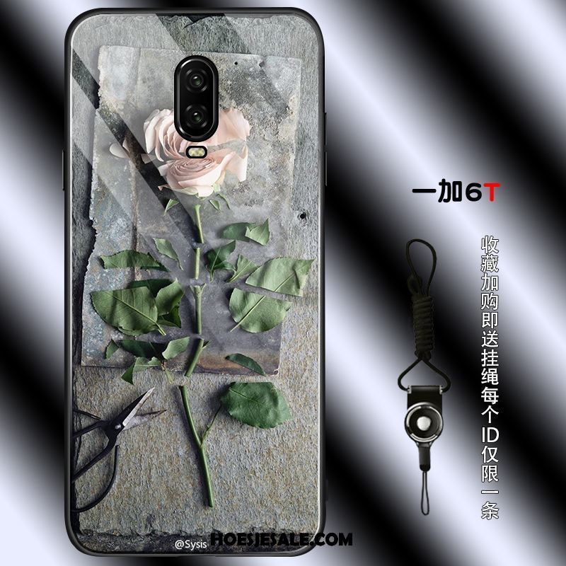 Oneplus 6t Hoesje Bloemen Eenvoudige Zacht Vintage Roze Online